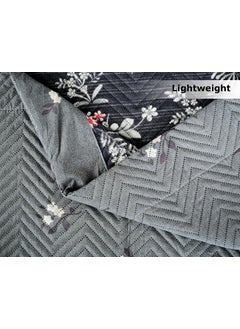 VAS COLLECTIONS VAS COLLECTIONS Ultrasonic Bedcover Bedsheet Quilt Bedspread with 2 King Size Pillow Covers 90 x 100 inches Decorative Bed Cover King Size Blue Grass  - Image 3