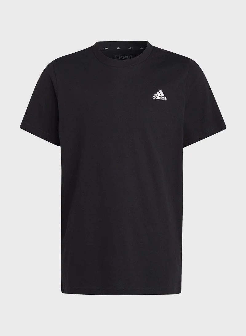 Adidas U Sl Tee Black Training T-Shirts 7-8Y