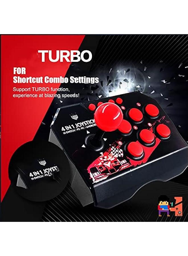 Fight Stick, Wired Joystick Features a Spherical Metal Joystick and 6 Round Control ons, Wired Joystick Games Accessories, Play All Types of Games  - Image 5