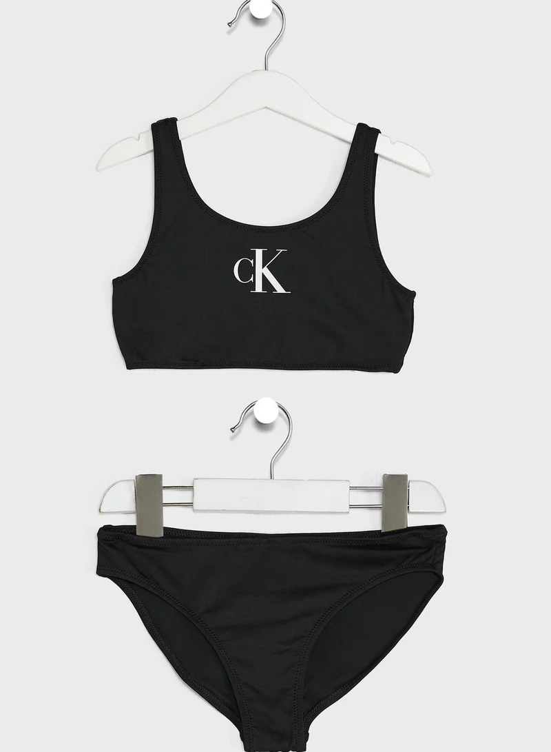 Calvin Klein Jeans Youth Logo Print Bikini Set