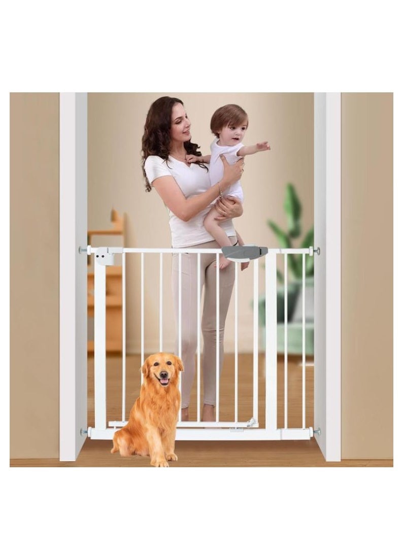 Golden Auto Close Safety Baby Gate, Extra Wide Child Gate 75-84cm + 10cm Extension Kit Maximum Suitable For 94 cm, Baby Gates for Stairs & Doorways, Easy Install (Gate + 10cm Extension Kit)  - Image 1