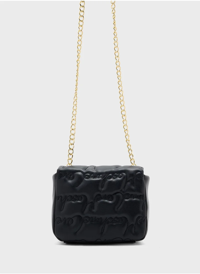 لوف موسكينو Chain Detailed Flap Over Crossbody