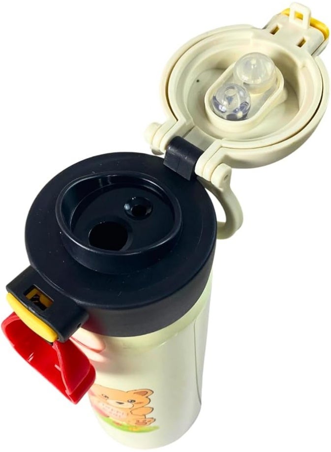 500ml Vacuum Insulated Travel Bottle with 316 Stainless Steel Inner Wall Thermal Cup, 2 in 1 Vacuum Drinking Bottle with Straw and Sip Hole, Leakproof Portable Bottle - Image 1