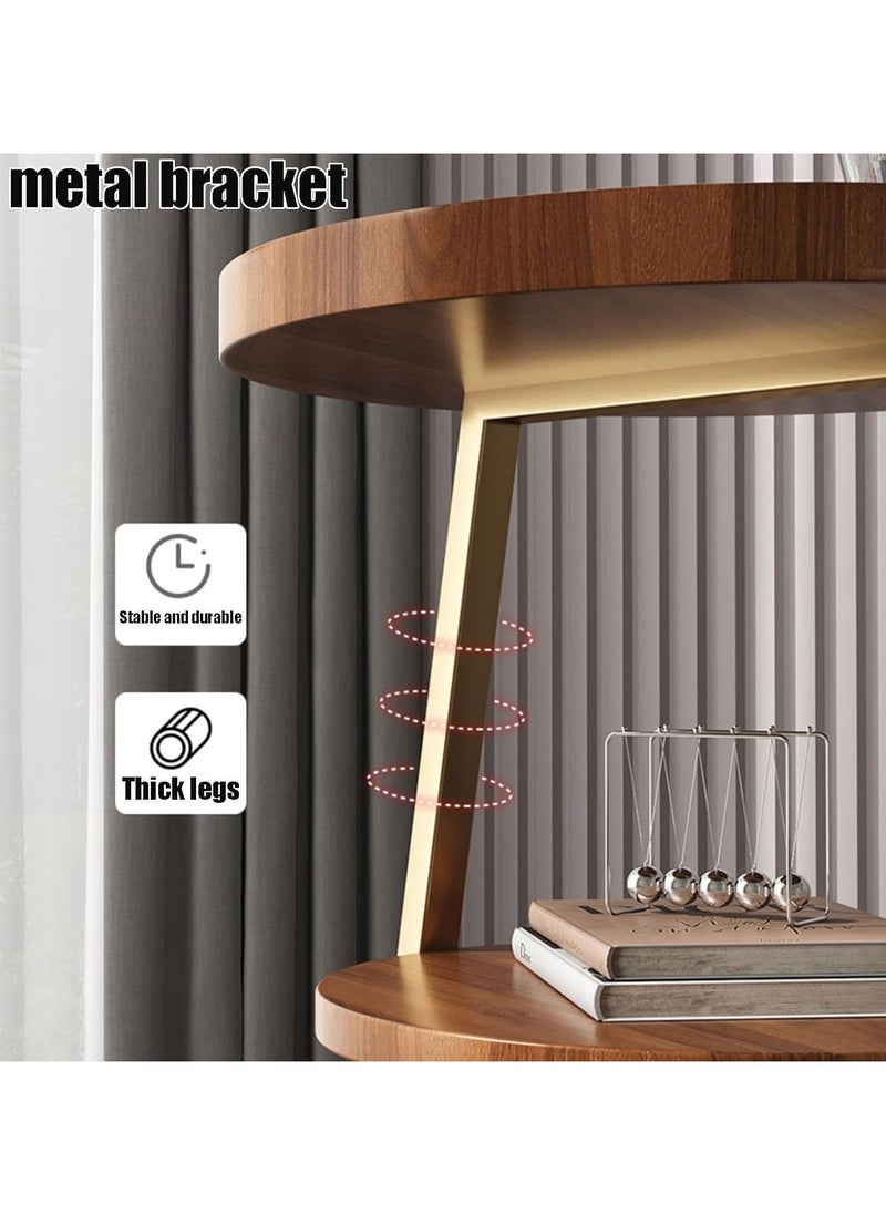 Blueland End Table, Round Living Room Sofa Side Table, Metal Bedside Desk Stand, Movable Nightstand, Modern Corner Tea Table, Rustic Style Tables, Bedroom, Office & Balcony, Easy to Assemble  - Image 5