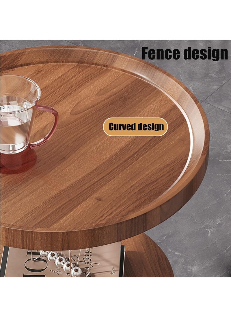 Blueland - End Table, Round Living Room Sofa Side Table, Metal Bedside Desk Stand, Movable Nightstand, Modern Corner Tea Table, Rustic Style Tables, Bedroom, Office & Balcony, Easy to Assemble - Image 1