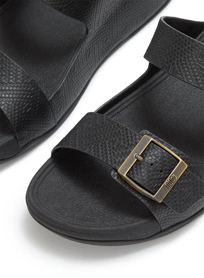 Fitflop GOGH MOC MENS BUCKLE EMBOSSED-LEATHER SLIDES