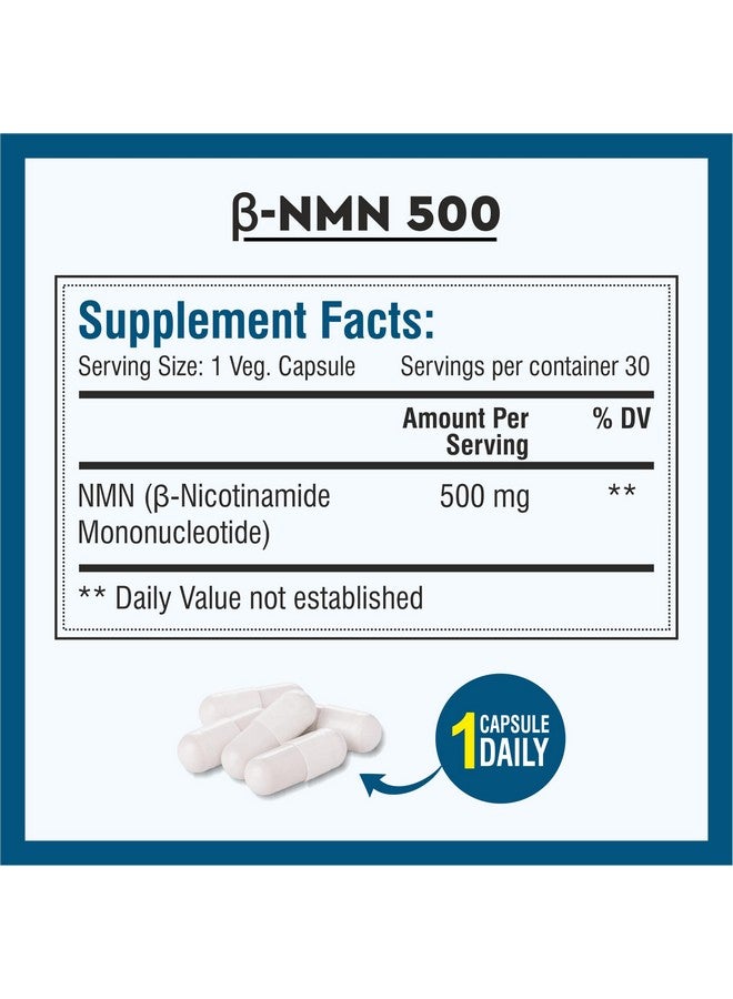 Biotrex Nutraceuticals Biotrex Nutraceuticals NMN 500 Supplement, 99% High Purity, NAD Booster, Healthy Energy Levels & Skin Health - 30 Vegetarian Capsules  - Image 5
