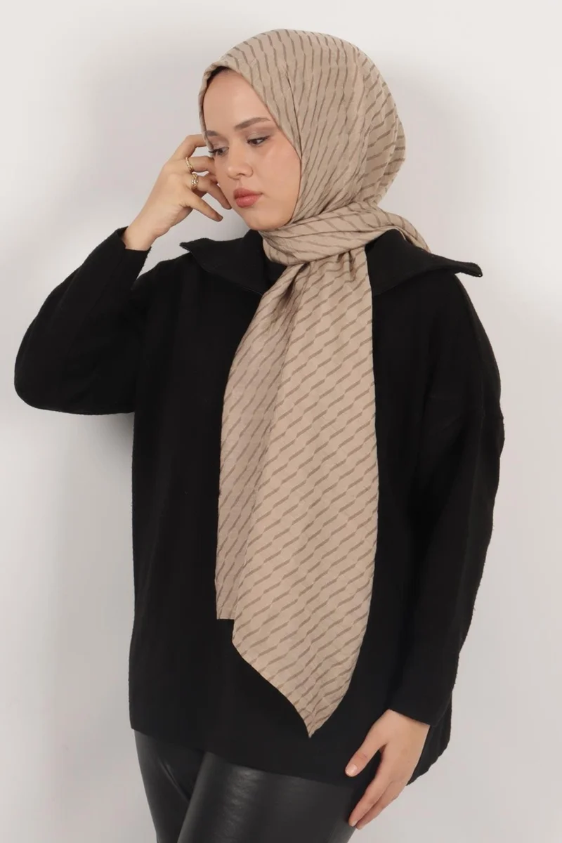 Pikas Stick Pattern Silky Viscose Shawl
