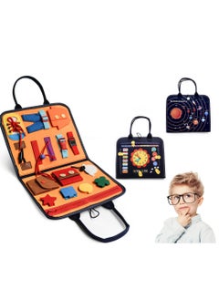 Y&D Busy Board Montessori Toys for Toddlers, Sensory Gifts 1 2 3 4 Year Old Girls & Boys Preschool Autistic Children Activities Educational Travel Toy Kids Learning Basic Dress Skills  - Image 1
