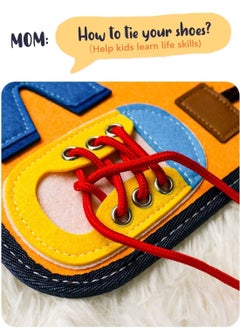 Y&D Busy Board Montessori Toys for Toddlers, Sensory Gifts 1 2 3 4 Year Old Girls & Boys Preschool Autistic Children Activities Educational Travel Toy Kids Learning Basic Dress Skills  - Image 5