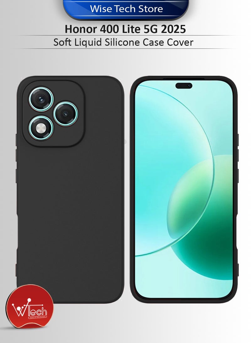 دبليو تيك غطاء سيليكون ناعم لهاتف Honor 400 Lite 5G 2025 (MCRPSN) - أسود - Image 1