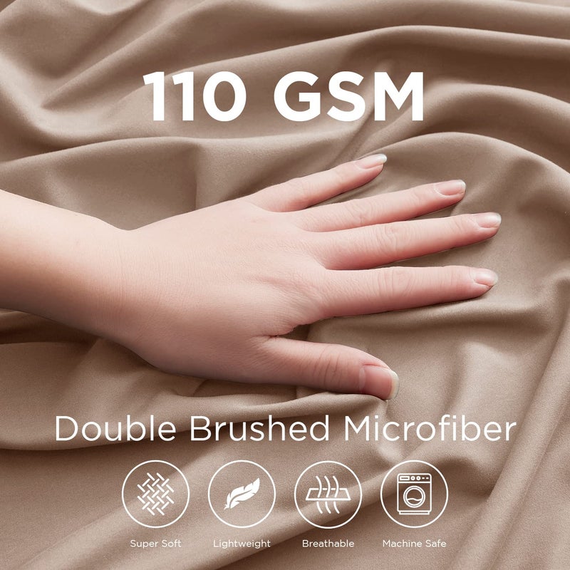 Empyrean Bedding Empyrean Taupe Extra Deep Pocket King Fitted Sheet Only, Hotel Luxury King Size Fitted Sheets Easily Fits 18 to 24 Inch Mattress, Super Soft, Wrinkle-Free Bottom Sheets with Corner Straps - Image 2