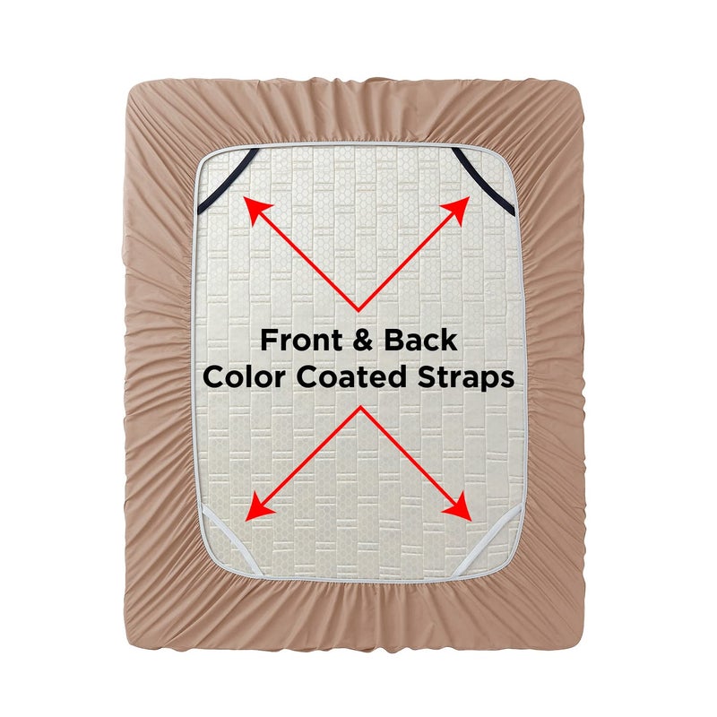 Empyrean Bedding Empyrean Taupe Extra Deep Pocket King Fitted Sheet Only, Hotel Luxury King Size Fitted Sheets Easily Fits 18 to 24 Inch Mattress, Super Soft, Wrinkle-Free Bottom Sheets with Corner Straps - Image 5