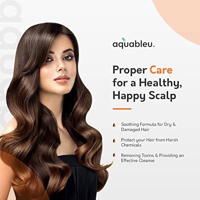 Aquableu Sweet Orange Vanilla Shampoo - Naturally Moisturizing for Healthy Hair - Soothes Irritated Scalp – For All Hair Types – Safe for Colour Treated Hair – Sulfate, Paraben & Silicone Free – 16oz - Image 3