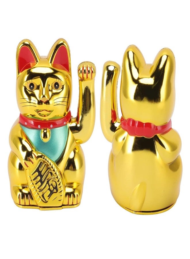 Ahina Maneki Neko Waving Cat Perfect for Home & Office DecorBattery Operated Feng Shui Lucky Cat - Waving Maneki Neko Figurine for Wealth & Prosperity (Gold)- 5 inches in Size - Image 3