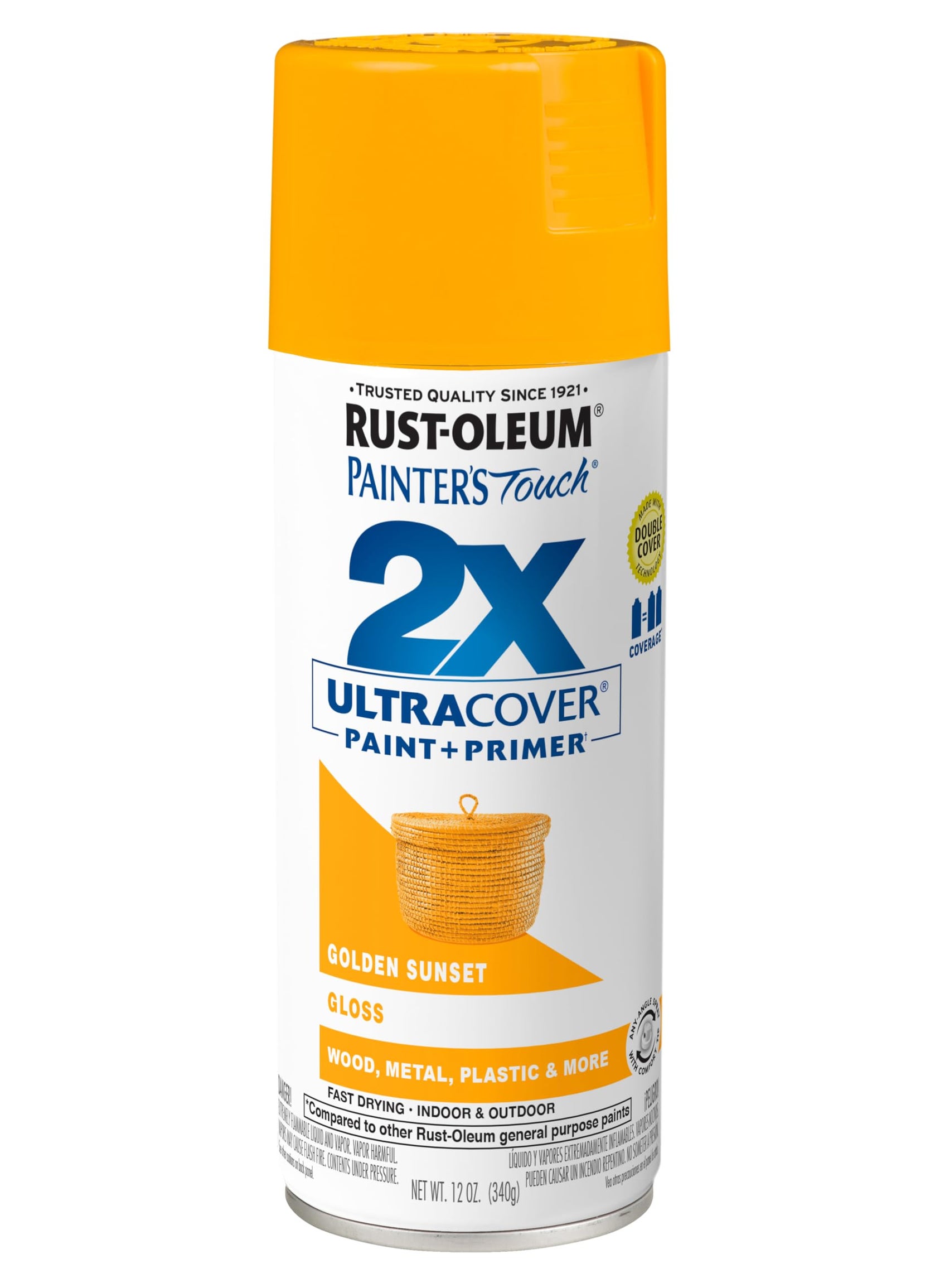 RUST-OLEUM Rust-Oleum 334054 Painter's Touch 2X Ultra Cover Spray Paint, 12 oz, Gloss Golden Sunset  - Image 1