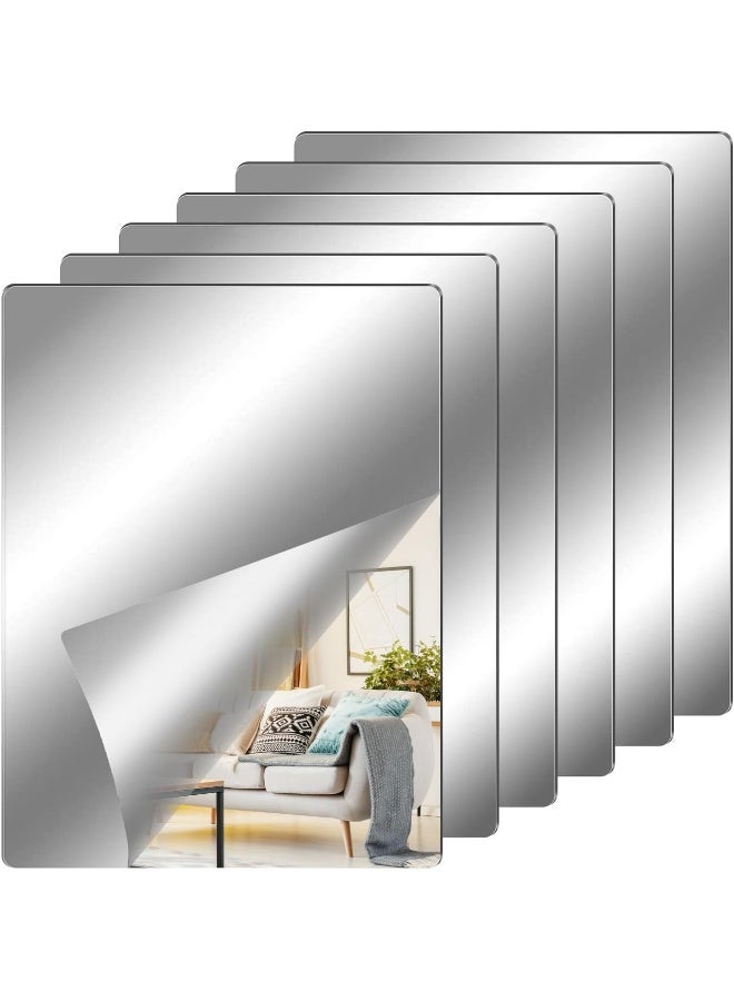 TPGP Pack Of 6 Acrylic Mirror Tiles, Self-Adhesive, Decorative Mirror - Image 1