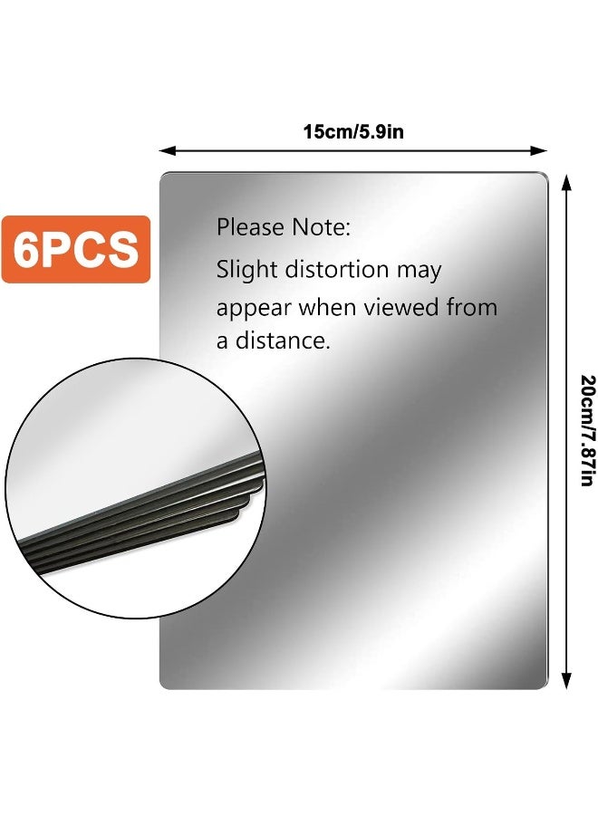 TPGP Pack Of 6 Acrylic Mirror Tiles, Self-Adhesive, Decorative Mirror - Image 3