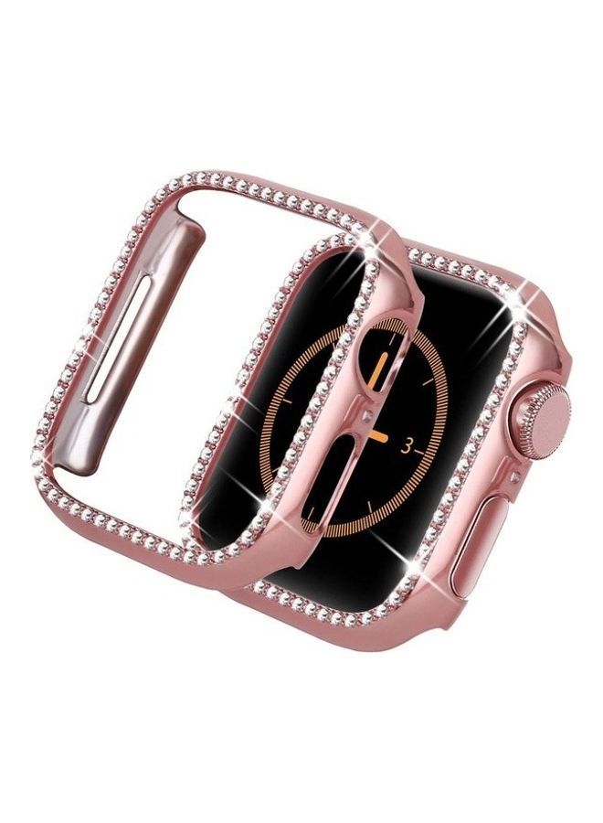 NIBEMINENT PC Diamond Protective Case For Apple Watch 44mm Pink  - Image 1