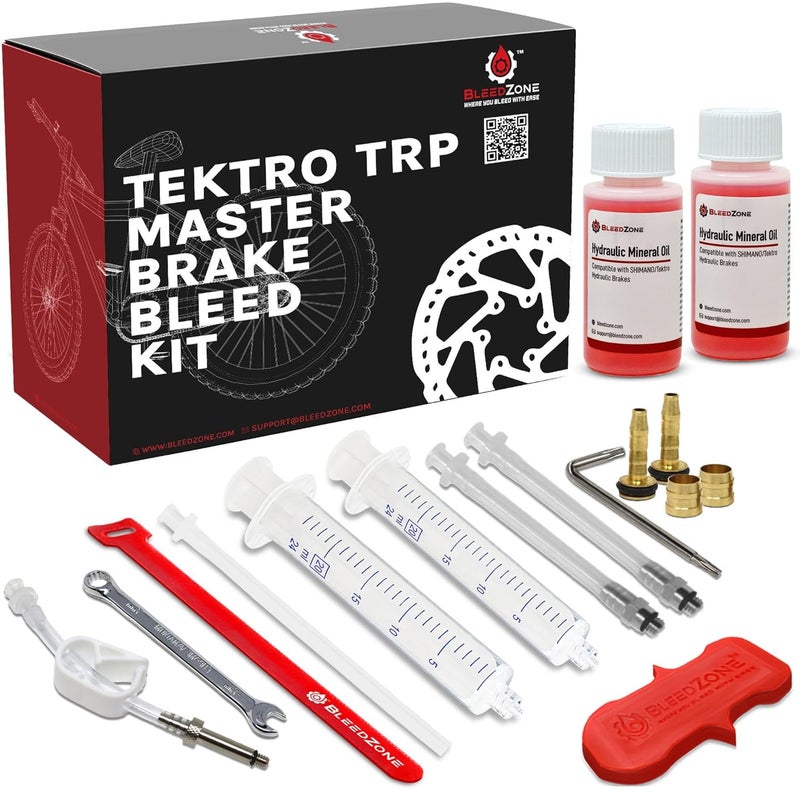BleedZone Master Bleed Kit for Tektro TRP Hydraulic Brakes with 120ml Mineral Oil and Tools - Image 1