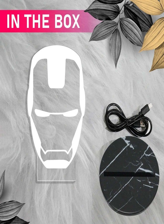 GIFTMEBAZAR مصباح طاولة ثلاثي الأبعاد بتصميم أفنجرز من جيفت مي بازار | إضاءة ديكور منزلي | هدية عيد ميلاد لمحبي مارفل | مصباح ديكور لغرفة الأطفال | إضاءة متعددة الألوان | هدية لمحبي أفنجرز (آيرون مان) - Image 4