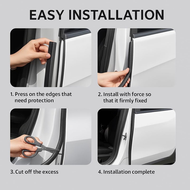 AOSIS - Mitsubishi Cedia Car Door Edge Protector U-Shaped Rubber, Built-in Steel, 5 Meter - Image 4