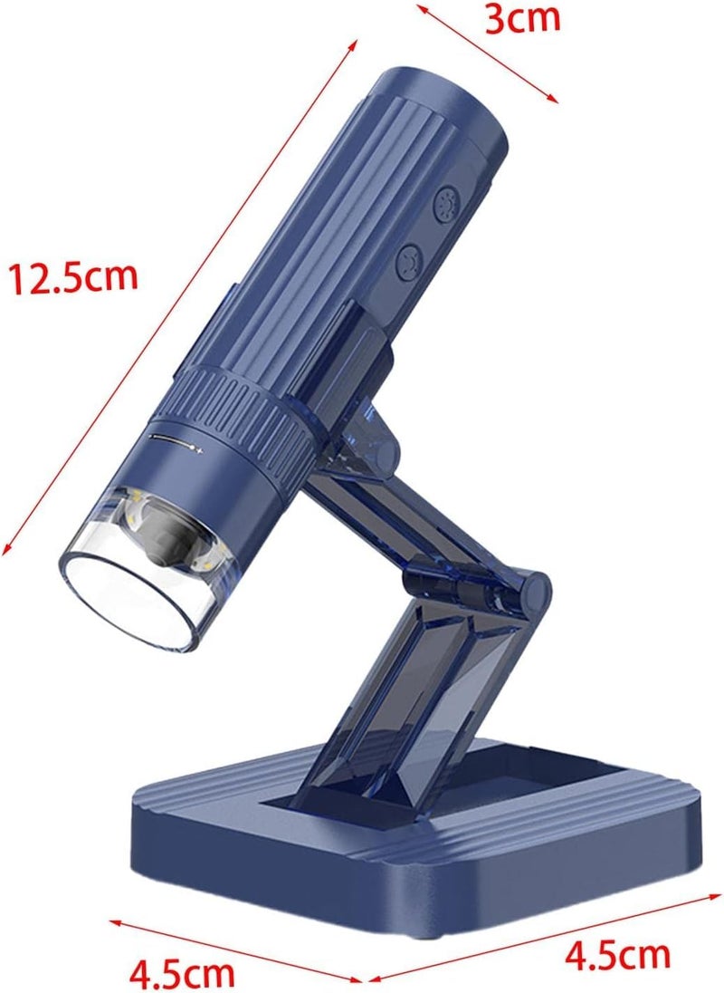 Tobo USB Digital Microscope,50X-1000X Magnifying Coin Microscop Handheld Pocket Microscop Adults HD USB Microscope Camera 8 LED Lights Adjustable Blue TD-1049IM - Image 2