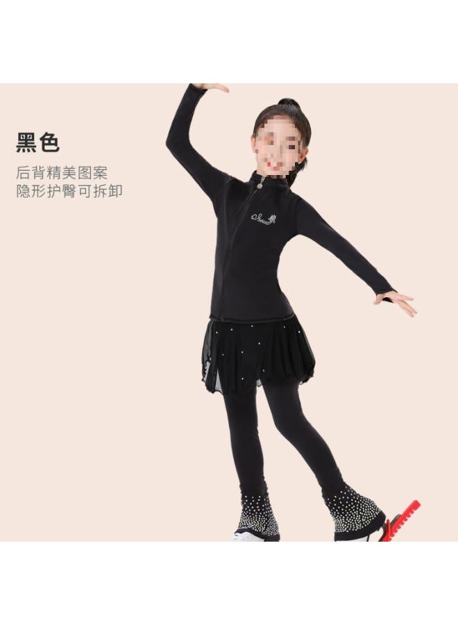 VUELO Skating Children's Skating Girls' Pants Clothing Fleece-lined Skating Clothes Performance Training Figure Skating Hip Pants - Image 1