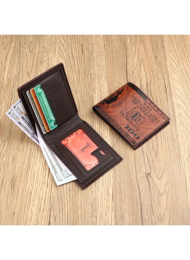 Men’s Bifold Wallet with Dollar Bill Design – PU Leather Card Holder, Multi-Slot Street Style Wallet for Daily Use - Image 3