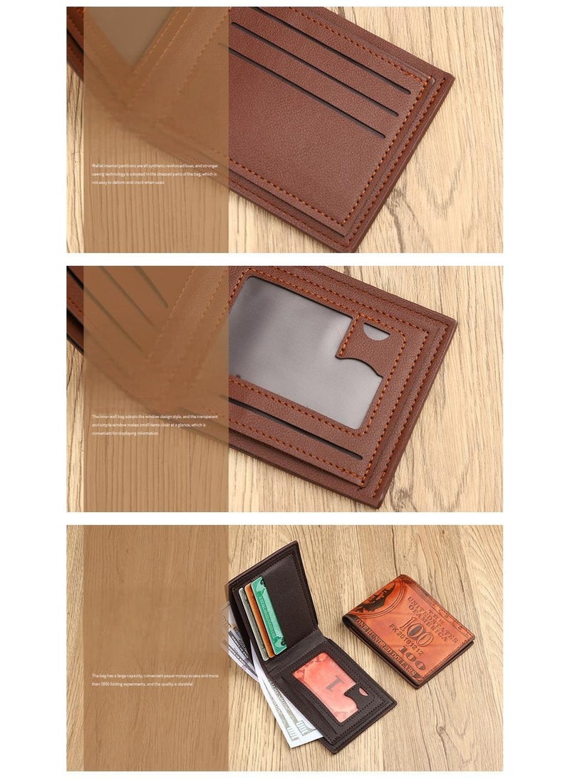 Men’s Bifold Wallet with Dollar Bill Design – PU Leather Card Holder, Multi-Slot Street Style Wallet for Daily Use - Image 5