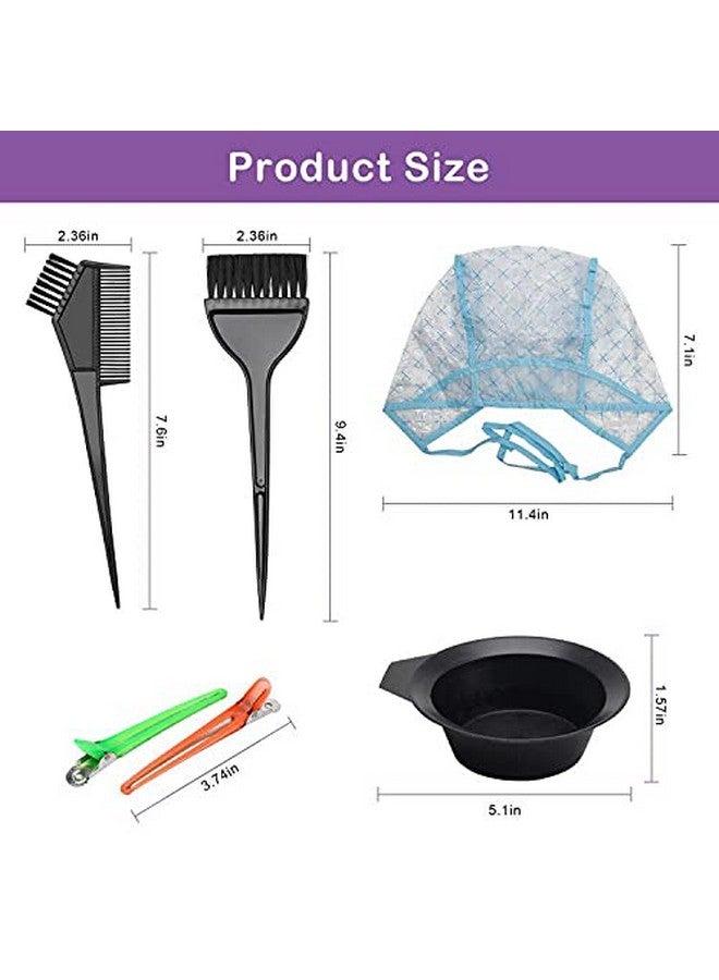 Ahier AHIER 23 Packs Hair Dye Coloring Kit, Include hair Dye Brush and Bowl Set, Hair Highlight Cap Kit, Ear Cover, Gloves, Shawl, Shower Cap for DIY Salon Hair Coloring Dye Tools - Image 2