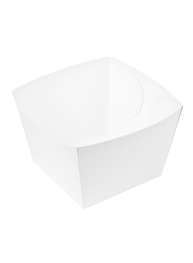 Restaurantware Bio Tek 5.3 x 3.3 Inch Popcorn Boxes, 200 Square Mini Treat Boxes - Open-Top Design, PE Coating, White Paper Party Favor Containers, Disposable, For Fries, Chips, Or Pretzels  - Image 1