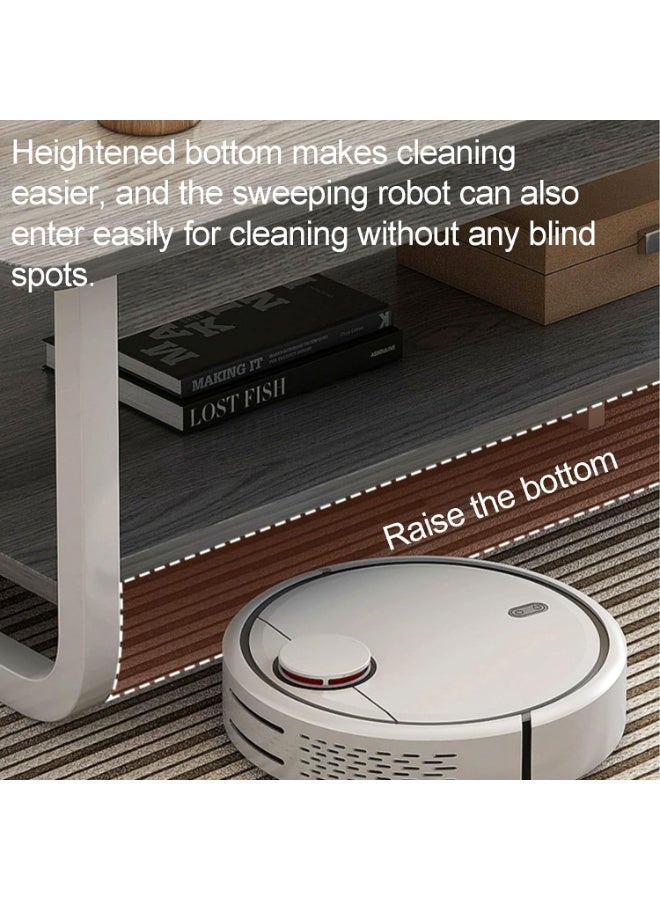 والالا طاولة قهوة من الخشب الاسكندنافي متعدد الاستخدامات من طبقتين مع رفوف مفتوحة للتخزين والعرض لغرفة المعيشة والمكتب المنزلي - Image 4