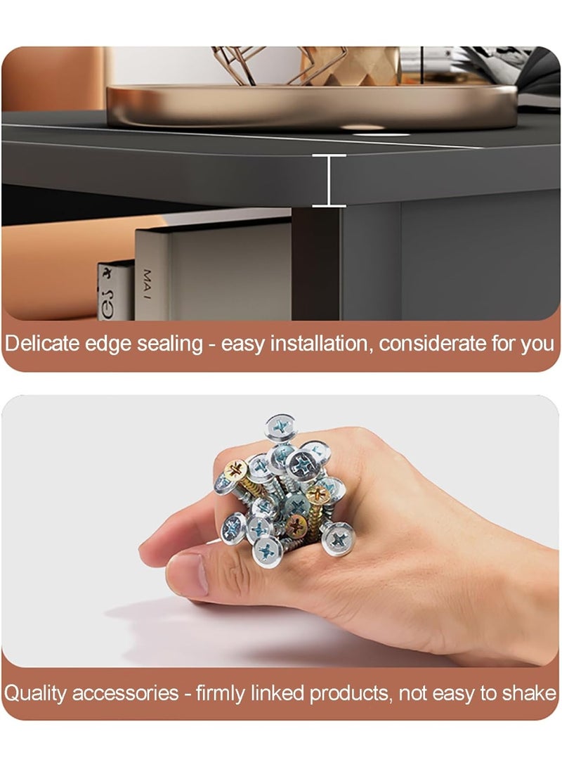 والالا طاولة قهوة من الخشب الاسكندنافي متعدد الاستخدامات من طبقتين مع رفوف مفتوحة للتخزين والعرض لغرفة المعيشة والمكتب المنزلي - Image 2