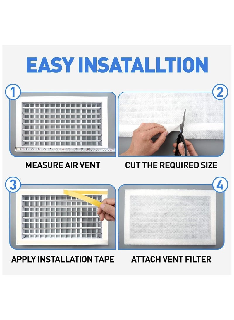 Ac Air Vent Filter, 60 x 300 cm Air Conditioner Filter Kit for Home, Premium Electrostatic Media with 66 Round Adhesive Sticker for AC And Heating  - Image 2