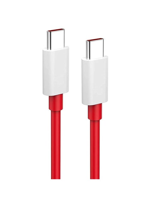 Type C to Type C Fast Charging Cable 6.5A Compatible with OnePlus 11/11R/10/10 Pro/10R/8T/9/9 Pro/9R/Nord 3/CE3/Nord 2, Warp Charge, SuperVooc, 6.5A High-Speed Data Sync Cable
