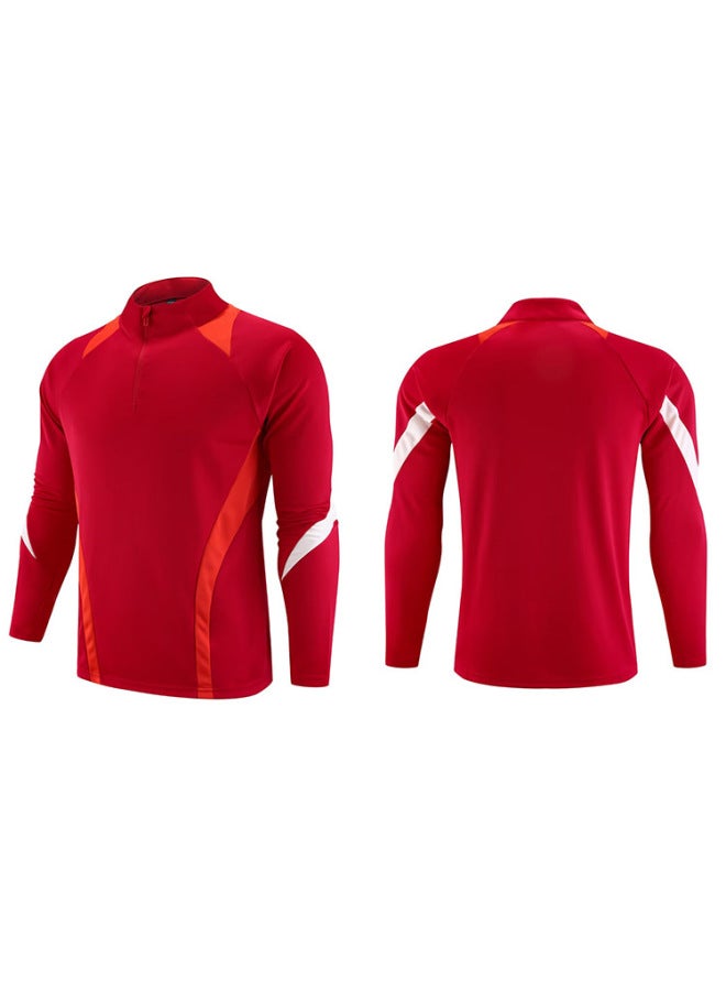 New Half  Football Sportswear Suit Long Sleeve Track And Field Running Training Clothing Adult Children over Sweatshirt Trousers