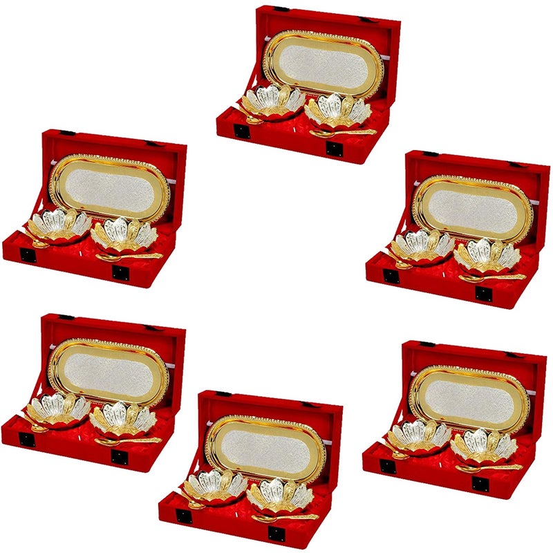 DESIGNOX Brass Silver Bowl Gift Set Multicolour - Image 1