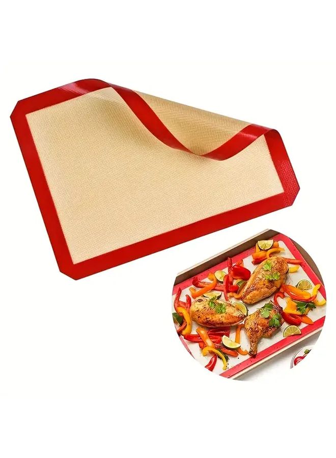 1pc Reusable Non Stick Silicone Baking Mat 16.5x11.8 Inch Style Two Cookie Sheet Pastry Mat For Oven Polka Dot Design 250°C Heat Resistant Easy Clean Kitchen Accessory For Rolling Dough Baking - Image 3