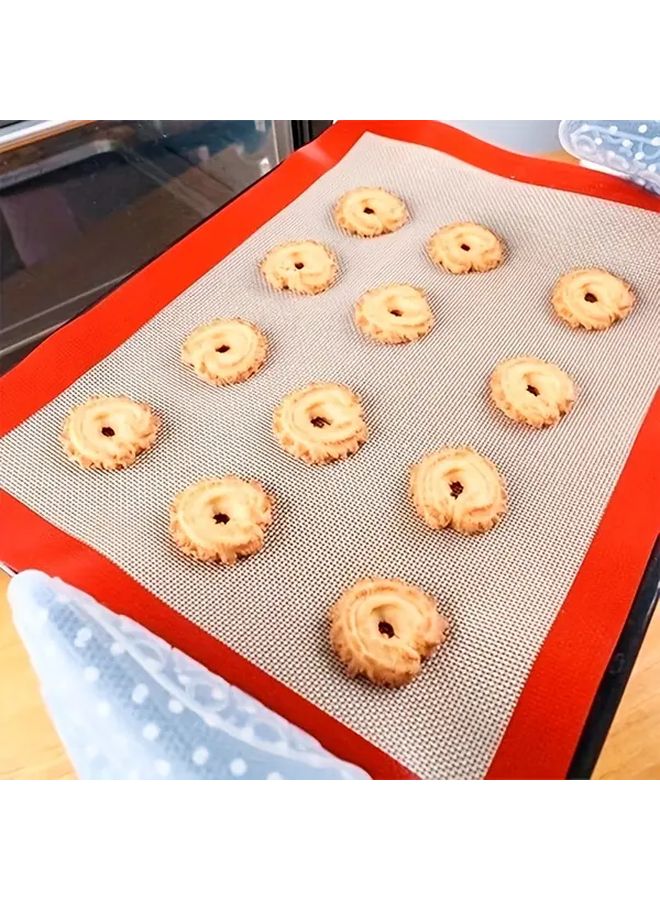 1pc Reusable Non Stick Silicone Baking Mat 16.5x11.8 Inch Style Two Cookie Sheet Pastry Mat For Oven Polka Dot Design 250°C Heat Resistant Easy Clean Kitchen Accessory For Rolling Dough Baking - Image 1