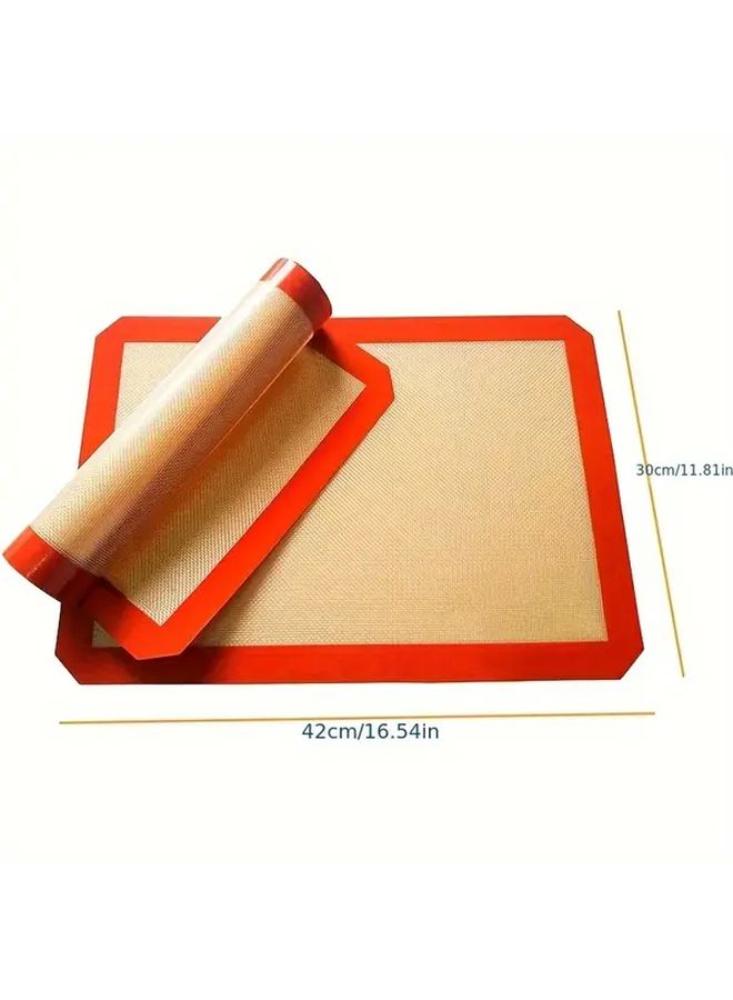 1pc Reusable Non Stick Silicone Baking Mat 16.5x11.8 Inch Style Two Cookie Sheet Pastry Mat For Oven Polka Dot Design 250°C Heat Resistant Easy Clean Kitchen Accessory For Rolling Dough Baking - Image 4