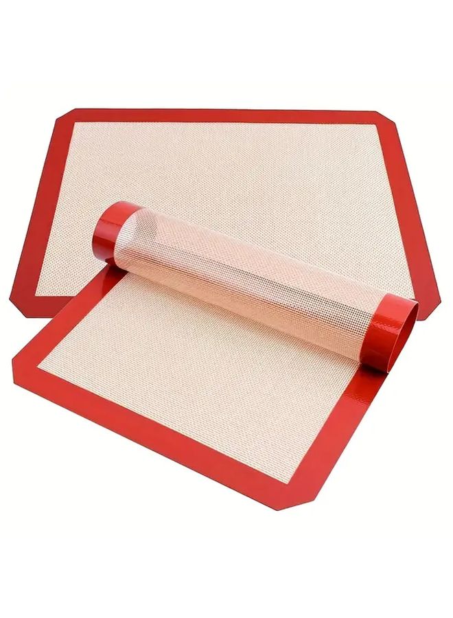 1pc Reusable Non Stick Silicone Baking Mat 16.5x11.8 Inch Style Two Cookie Sheet Pastry Mat For Oven Polka Dot Design 250°C Heat Resistant Easy Clean Kitchen Accessory For Rolling Dough Baking - Image 2