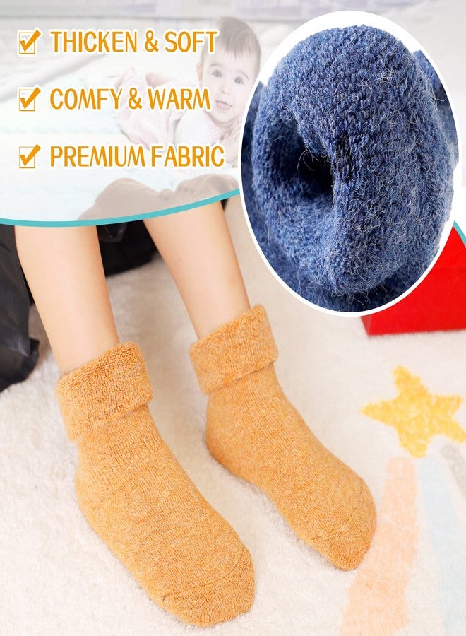 Eyean Baby Wool Grip Sock Soft Winter Warm Thick Non Slip Toddler Boy Girls Crew Socks For Children 6 Pairs (Solid Color, 1-3 Years) - Image 3