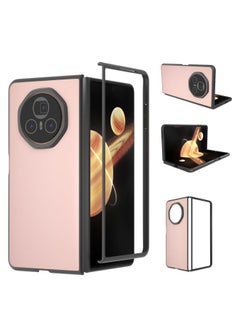 Case For Honor Magic V3 PU Leather Black Frame Full Coverage Phone Case