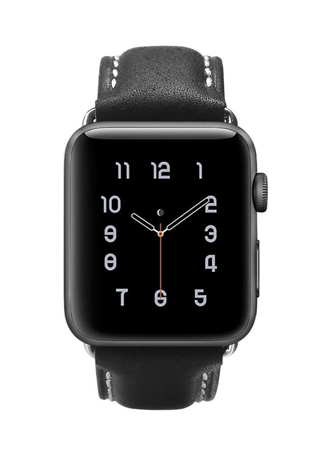 نيبمينينت سوار بديل من الجلد لساعة أبل سيريس 1/2/3 مقاس 42 مم أسود - Image 3