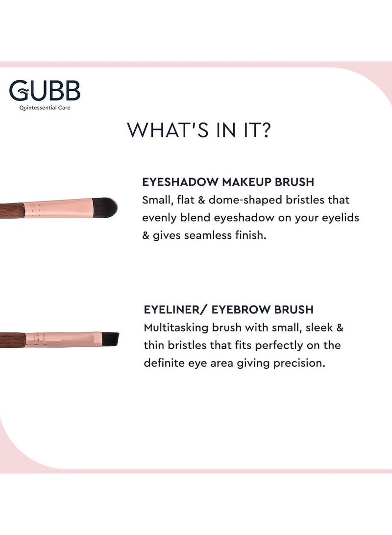 GUBB GUBB Eye Liner and Eyeshadow Brush Brown Pack of 2  GubbBK 6715  - Image 3