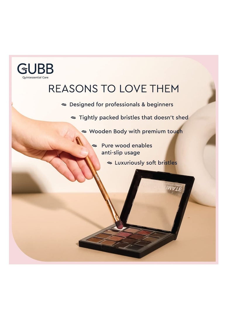 GUBB GUBB Eye Liner and Eyeshadow Brush Brown Pack of 2  GubbBK 6715  - Image 4