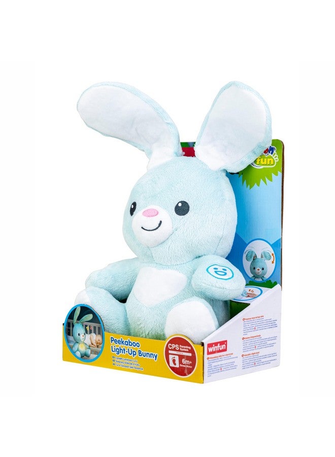 winfun Peekaboo Light Up Bunny - Interactive Plush Toy for Babies, Plays Peekaboo with Sounds & Melodies, Soft Tactile Fabric, Satin Ribbon Tags, Ages 6 Months & Up - Image 2
