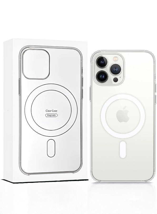 Magnetic mobile phone case (iPhone 13 Pro Max), compatible with MagSafe, thin transparent mobile phone cover, shockproof, made of thermoplastic polyurethane - Image 1