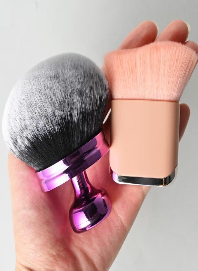 Blend & Blur Extra Large Beauty Soft Body Makeup Brush,Face Self Tanner 2 Pack-Wide Round Head Kabuki Brush Tanning Applicator Set, Powder,Professional Leg Makeup Tool with Drawstring Bag - Image 4